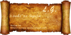Lovász Gyula névjegykártya